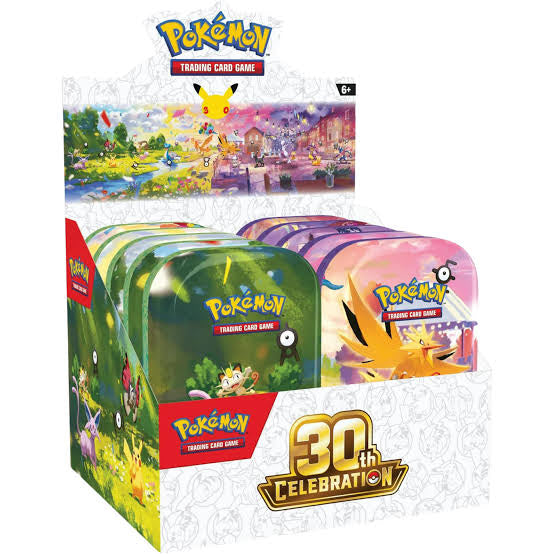 Pokémon TCG: 30th Celebration Mini Tin Display (Full Display)